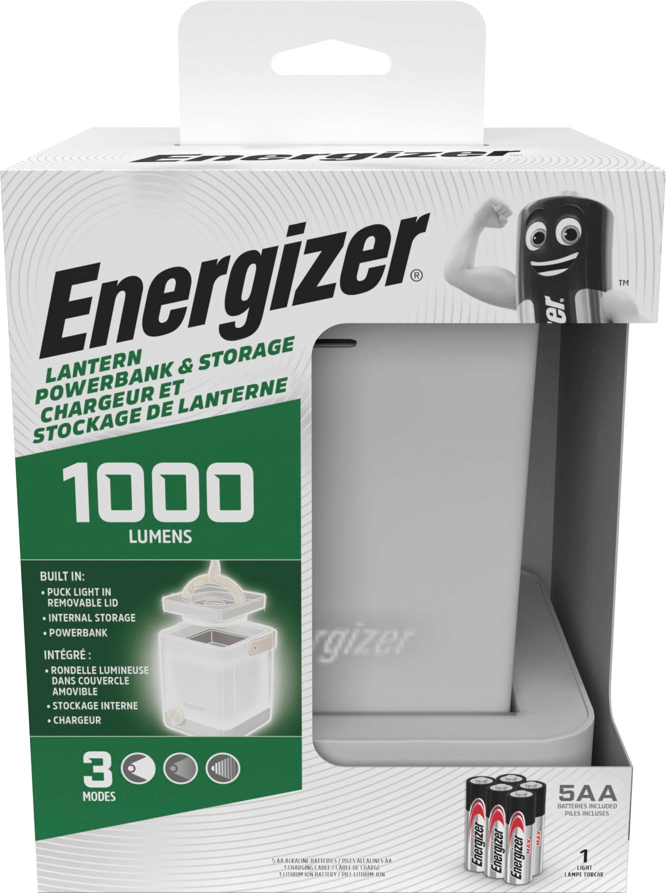 Energizer Laterne Hybrid Power Light Cube, Camping-Outdoorlampe/Leuchte/Laterne