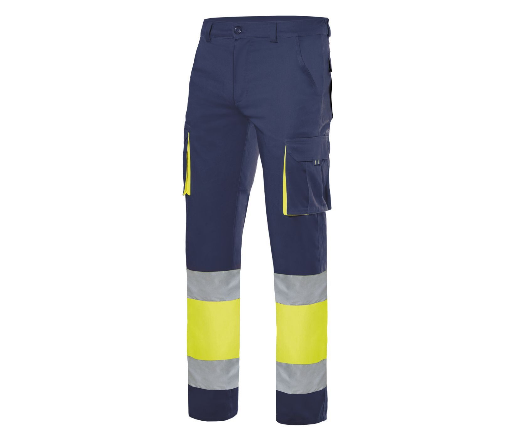 Velilla Arbeitshose Warnschutzhose mit Reflexstreifen und 6 Taschen EN ISO 20471 Kl. 1