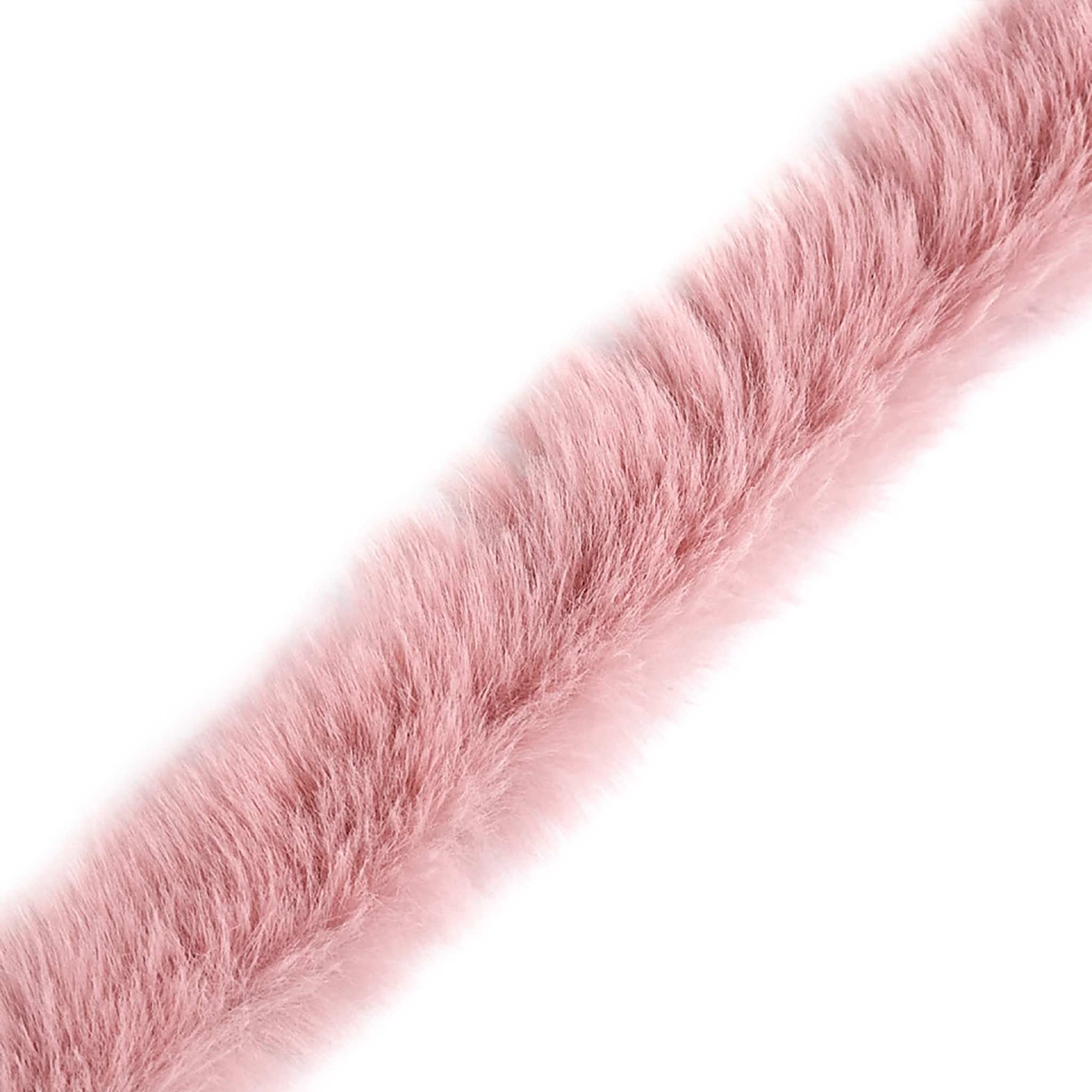 maDDma Webband Fellborte ab 1m x 1,5 cm Meterware Fellbesatz Kunstfell Fellstrang, altrosa