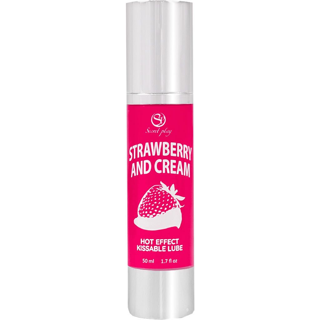 SECRET PLAY Gleitgel Hot Effect - Strawberry and Cream, Flasche mit 50ml, 1-tlg., wärmendes Gleitgel mit Erdbeer-Aroma