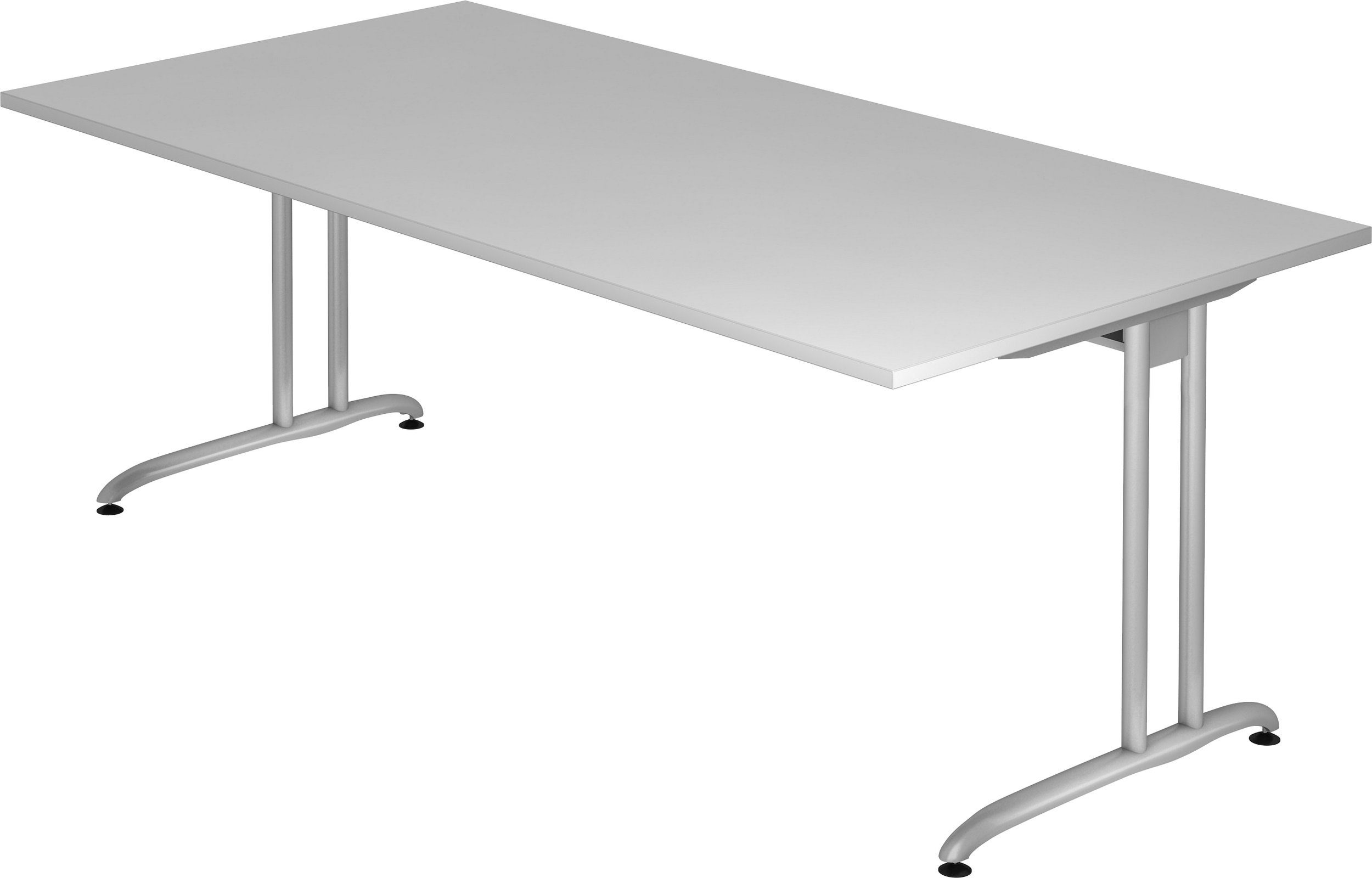 bümö Schreibtisch Schreibtisch Serie-B, Rechteck: 200 x 100 cm - Dekor: Grau