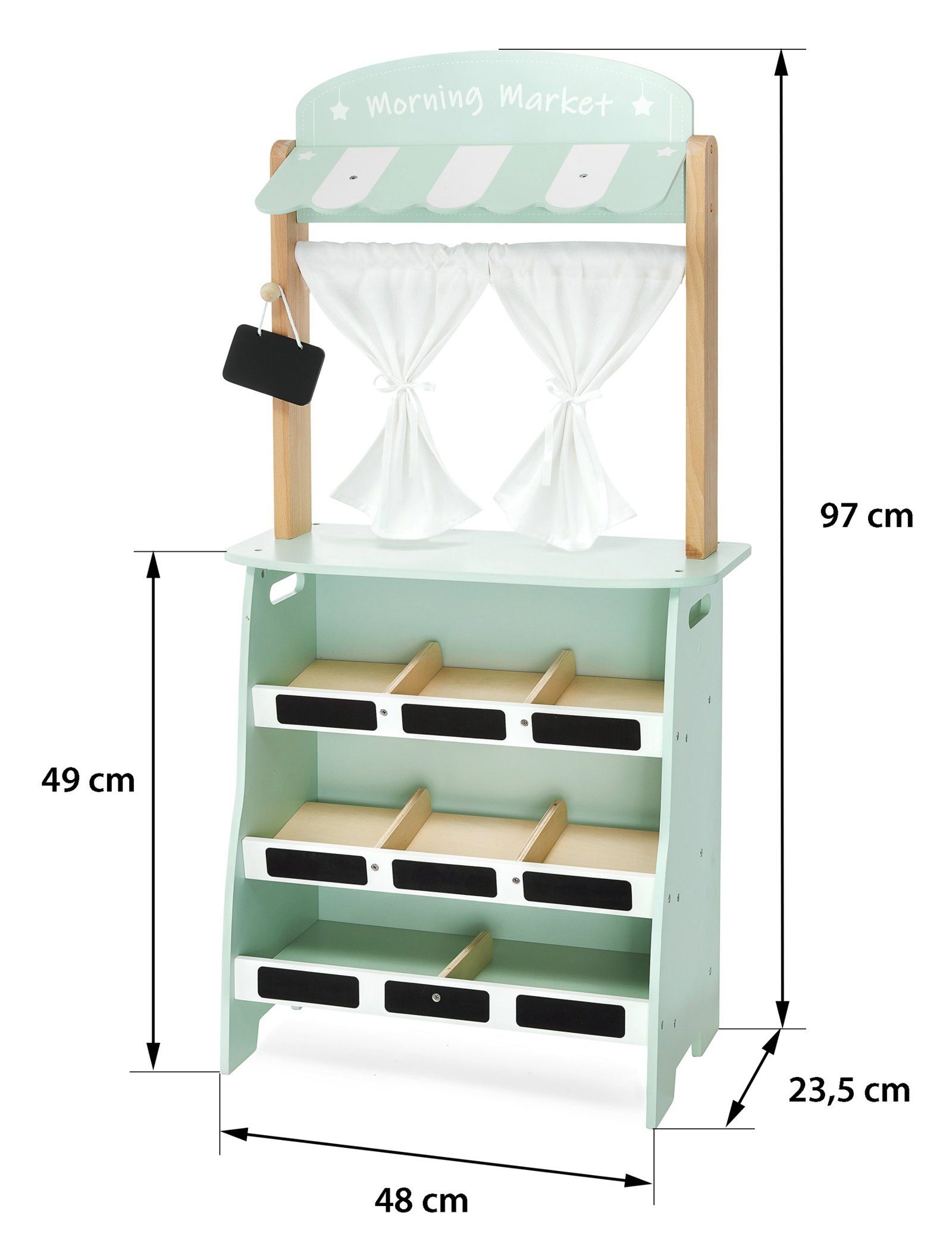Mamabrum Kaufladen Kinder Marktstand – Holzspielzeug mit Obst, Gemüse, Waag günstig online kaufen