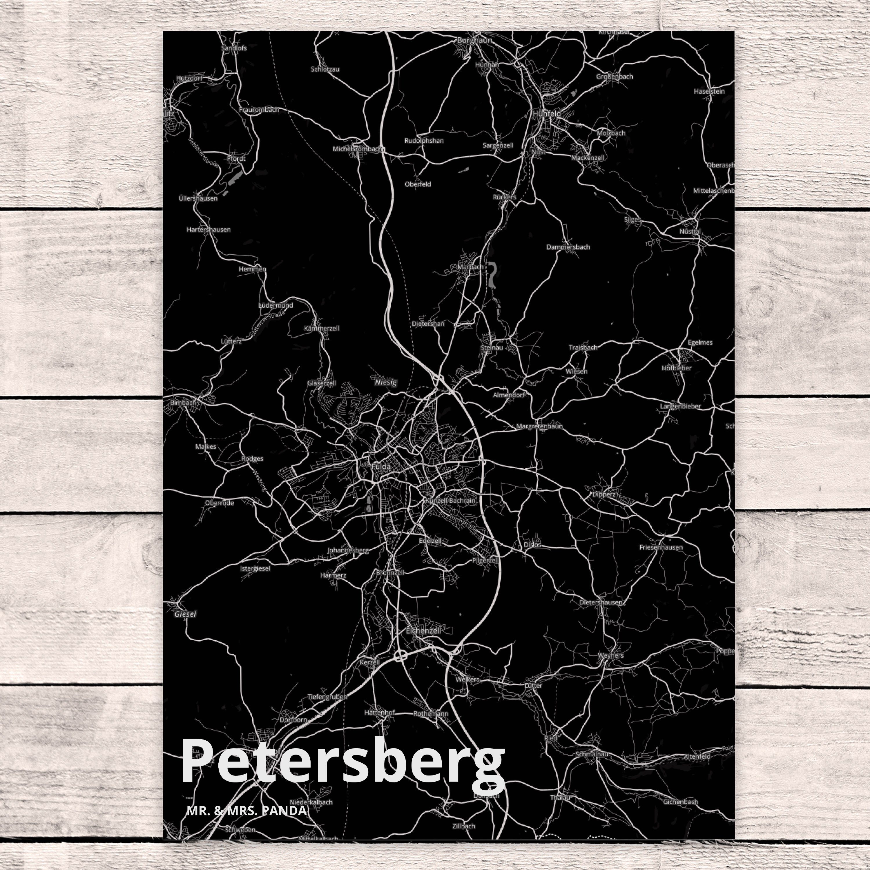 Ort, Postkarte Mrs. Dorf, Geburtstagskarte, Geschenk, Grußkarte, - Petersberg Panda Mr. & Stadt