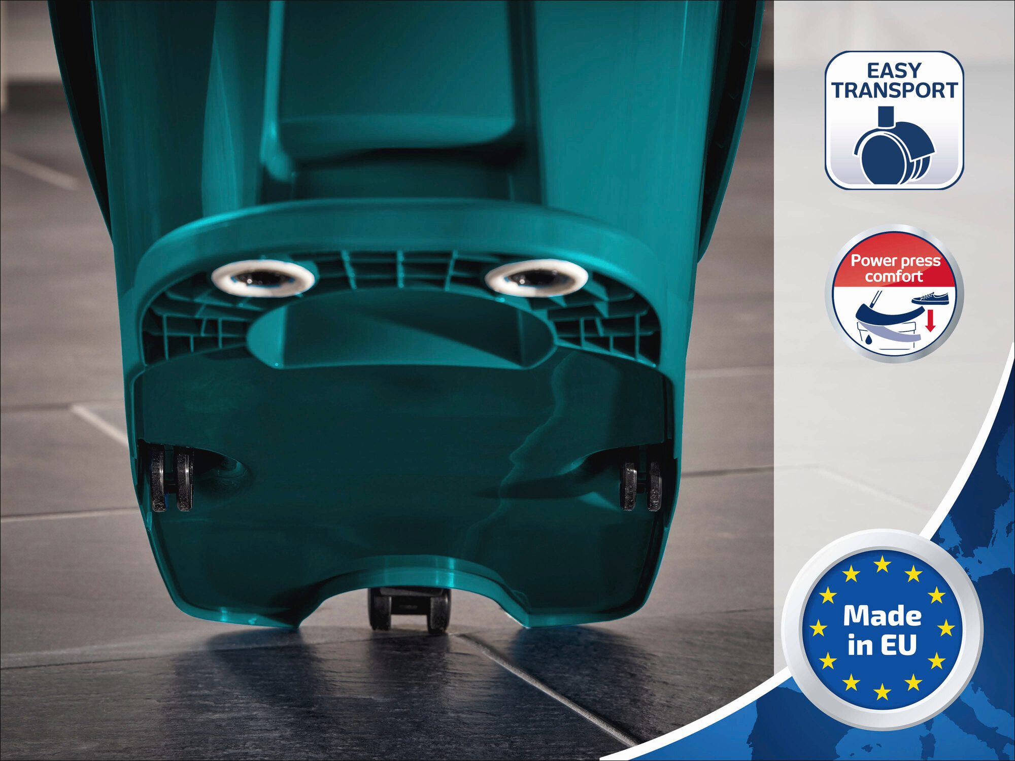 Leifheit Wischmopp Wischtuchpresse Profi XL mit Rollen, (1-St), Auspressen durch Fußbedienung, 8l Fassungsvermögen, mit Rollen