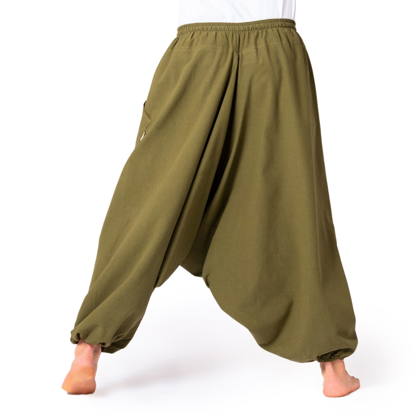 PANASIAM Haremshose Aladinhose Lini Haremshose aus 100% Baumwolle grob gewebt Pumphose für Damen bequeme Freizeithose Pluderhose