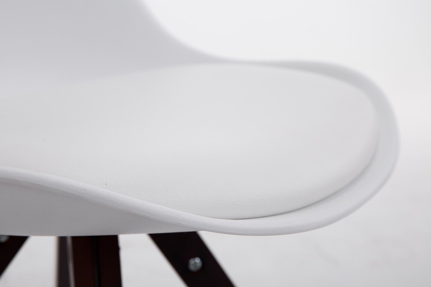 gepolsterter Toulon Sitzfläche: weiß Buchenholz Sitzfläche (Küchenstuhl - Konferenzstuhl Cappuccino Besucherstuhl - - Kunstleder square mit Gestell: Esszimmerstuhl hochwertig TPFLiving Wohnzimmerstuhl), -