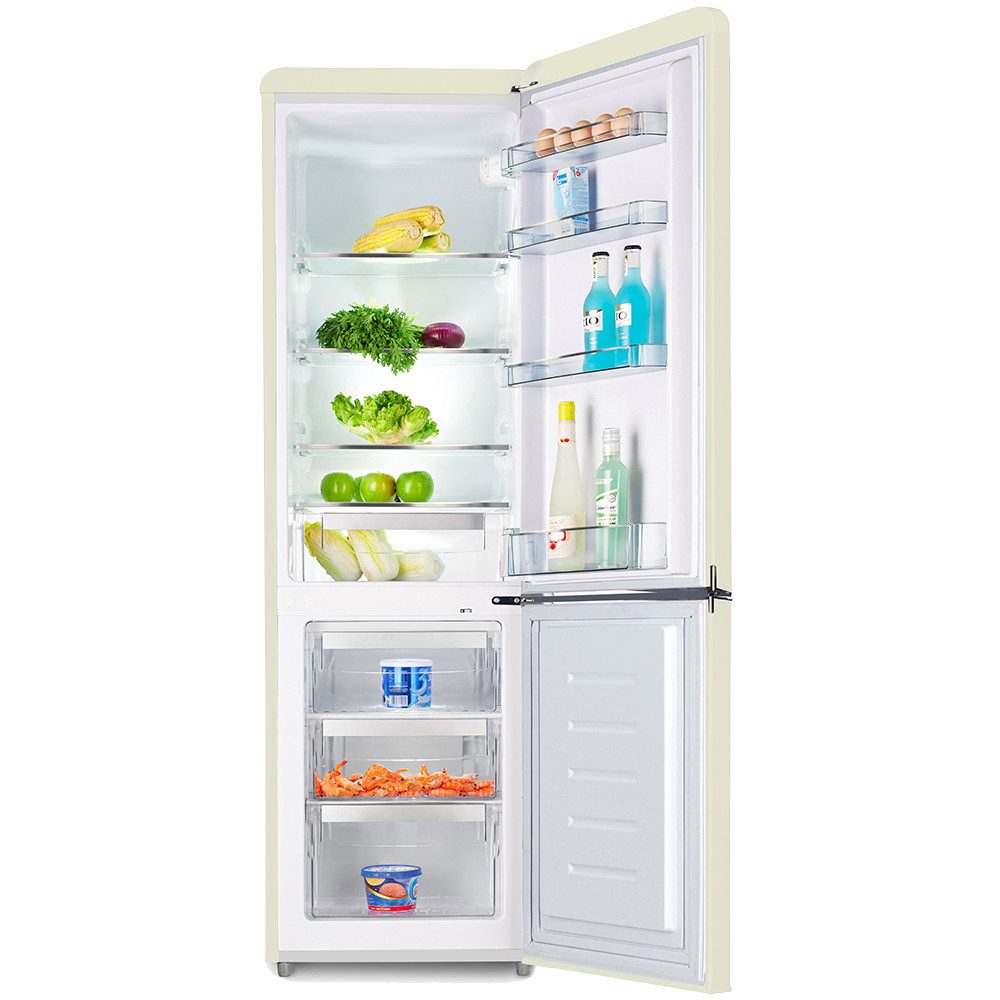 Wolkenstein Kühl-/Gefrierkombination KG250.4RT LB, 177.5 cm hoch, 54.5 cm breit, Retro Kühlschrank 249L