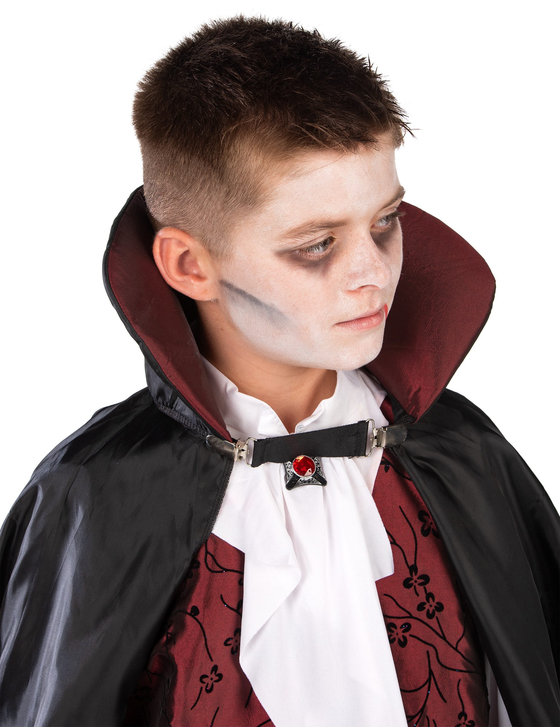 JADEO Kostüm Elegantes Vampir-Kostüm für Jungen Halloweenkostüm schwarz-rot-weiss