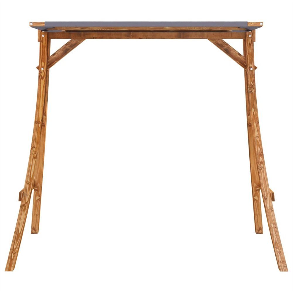 DOTMALL Hollywoodschaukel Schaukelgestell mit Teak-Finish, mitDach Anthrazit Bugholz