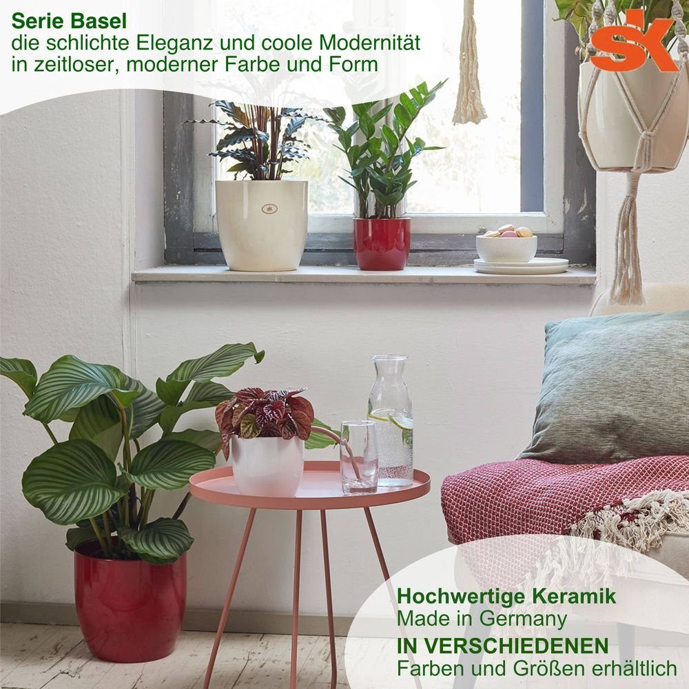 Heimwerkercenter Übertopf SK - Soendgen Keramikübertopf Serie Basel ø8 cm, bordeaux glänzend