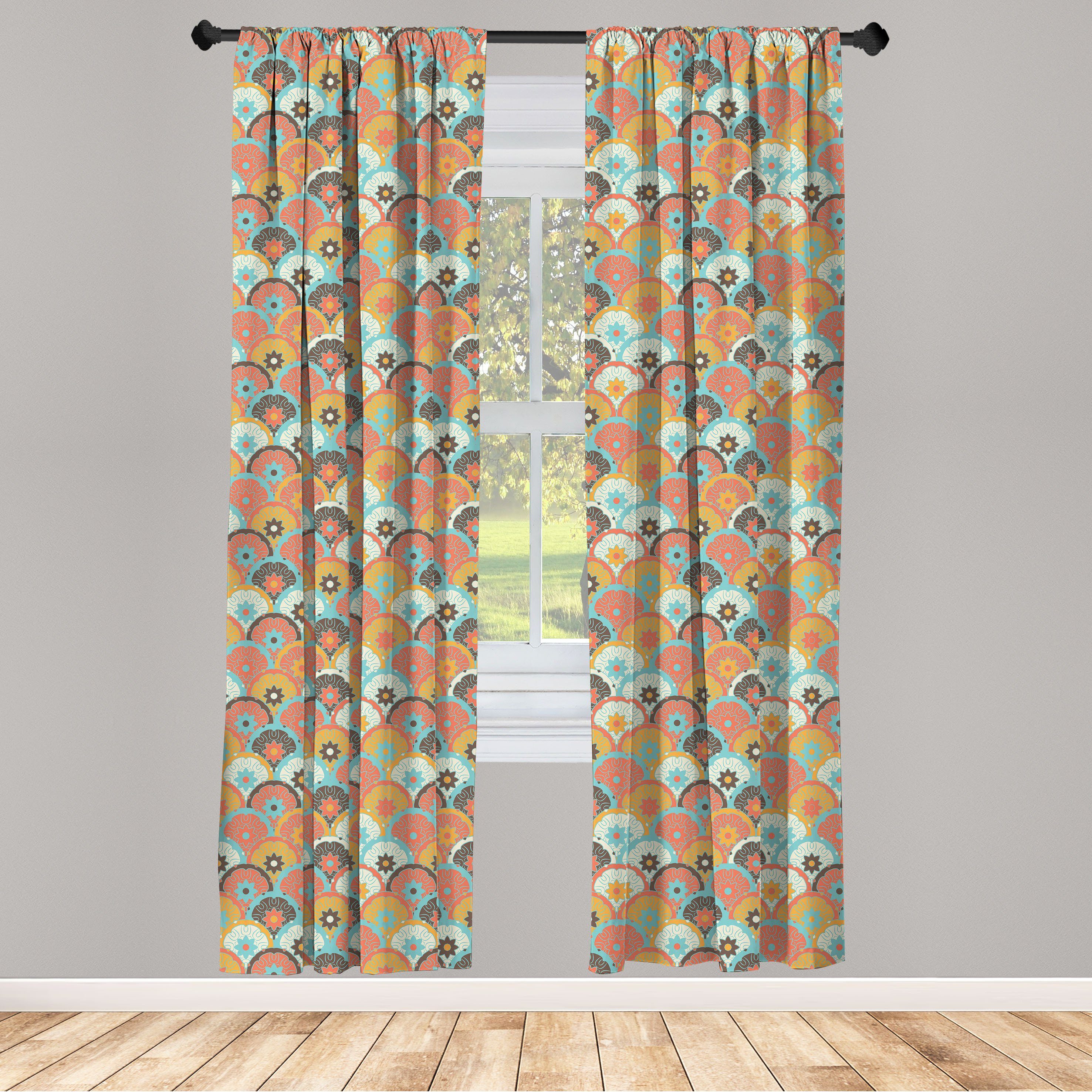 Vorhang Abakuhaus, Tile-Motiv Deco Easter Art für Schlafzimmer Wohnzimmer Gardine Microfaser, Middle Dekor,