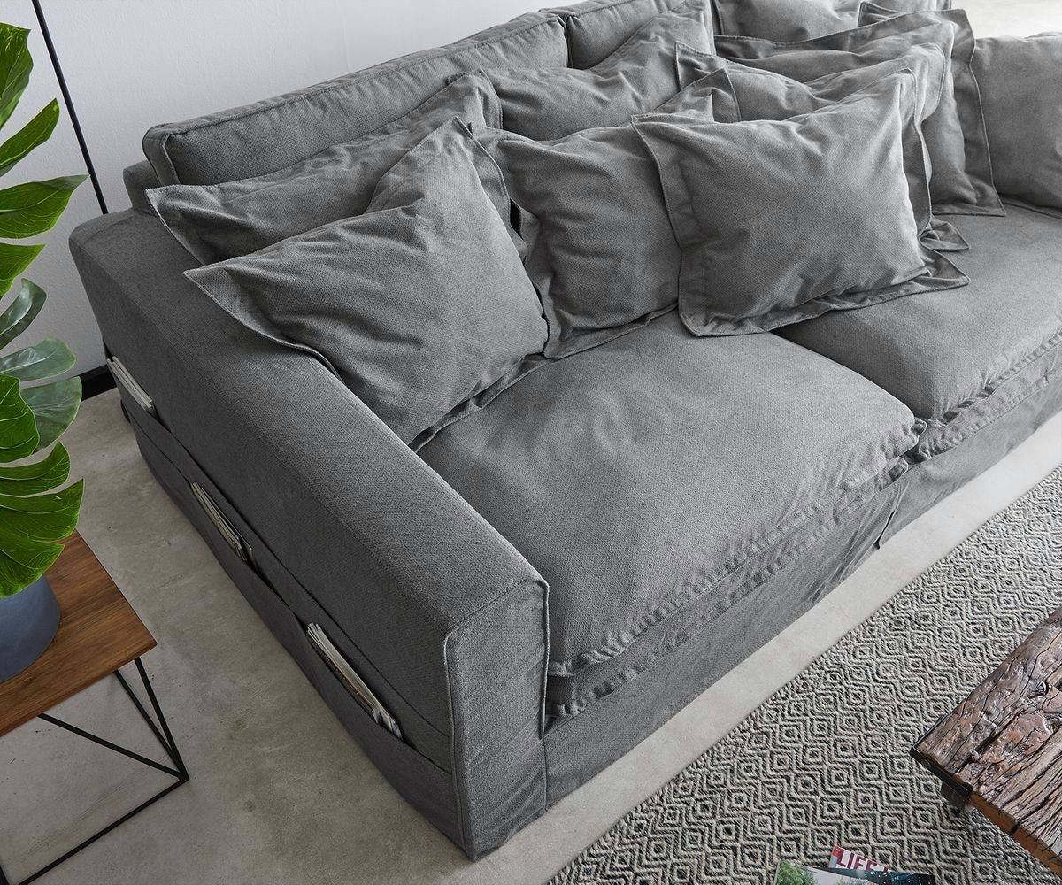 Kissen Big-Sofa mit 240x145 DELIFE cm Hussensofa Taupe Noelia,