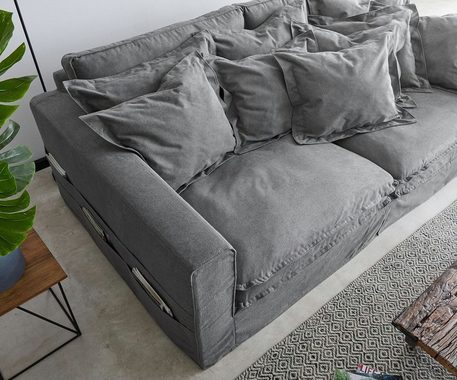 DELIFE Big-Sofa »Noelia«, Taupe 240x140 cm mit Kissen Hussensofa