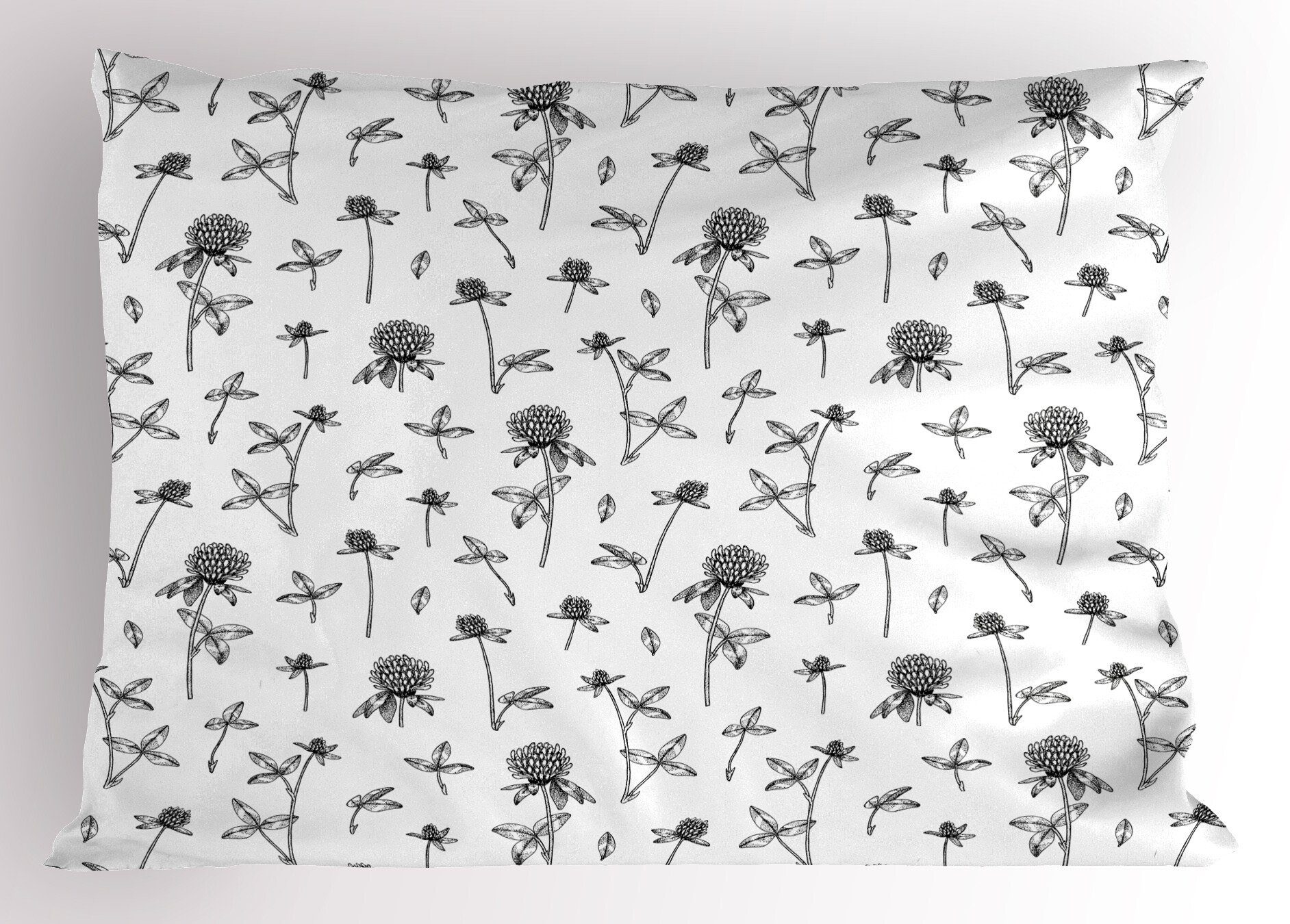 Kissenbezüge Dekorativer Queen Size Kopfkissenbezug, (1 Abakuhaus Bleistift wie Blumen Stück), Pflanzen gezeichneten Gedruckter