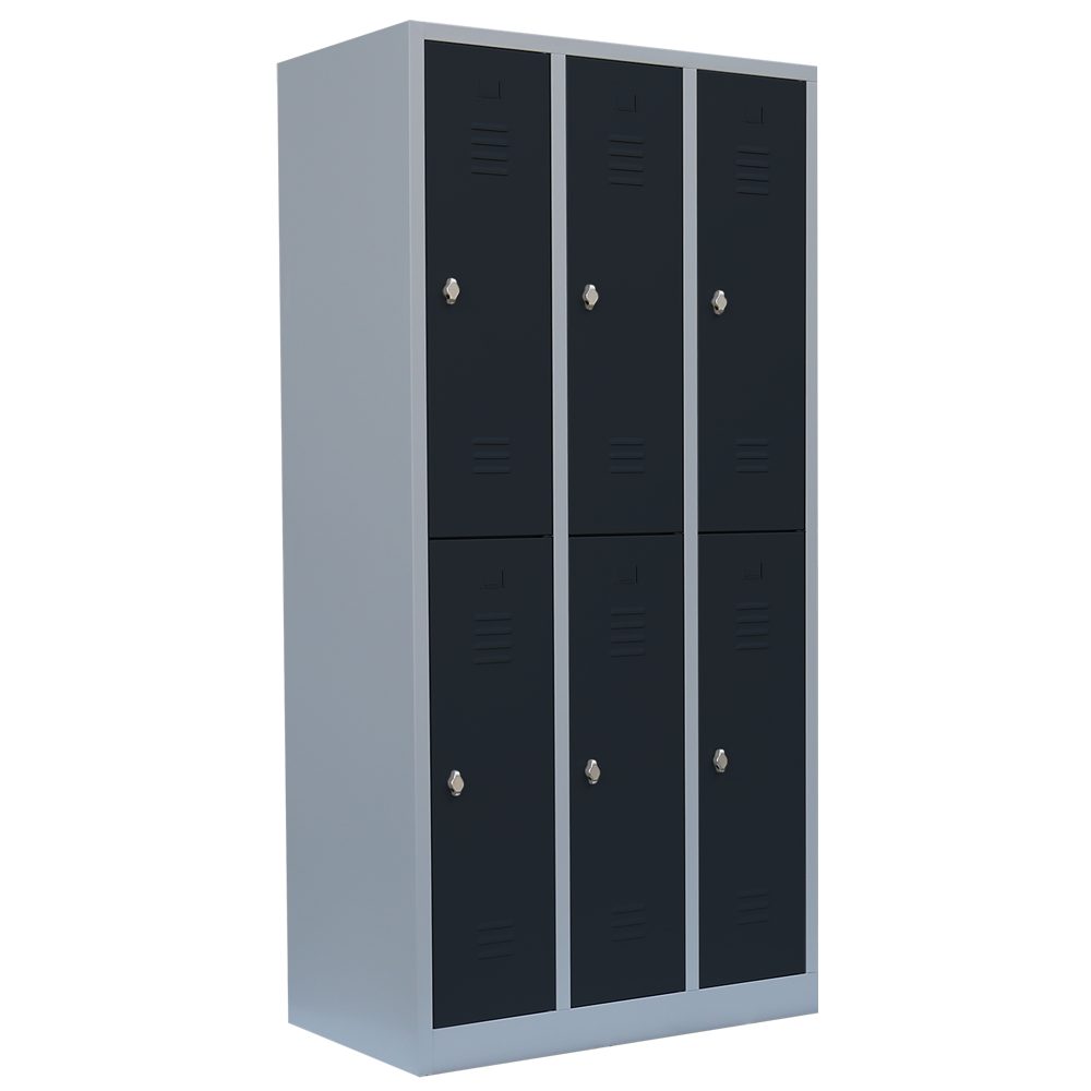 Steelboxx Spind Spind Spindschrank 6 Fächer 180x88,5x50cm grau/anthrazit (1-St) Komplett verschweißt und montiert