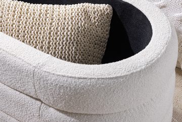 riess-ambiente Sitzbank VOGUE 115cm creme weiß (Einzelartikel, 1-St), Wohnzimmer · Bouclé · rund · mit Stauraum · Scandinavian Design