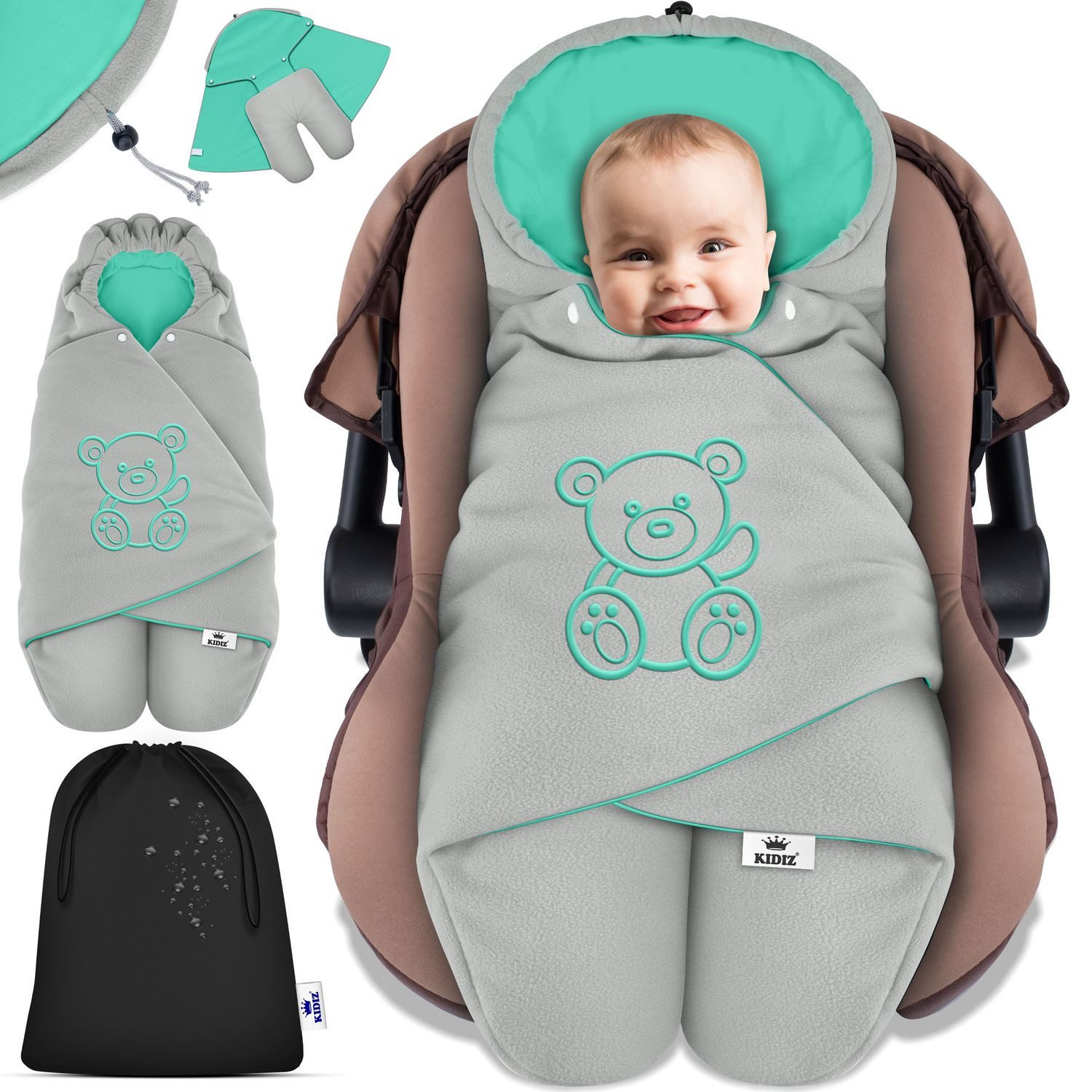 KIDIZ Deckenschlafsack, Baby Einschlagdecke mit Tasche für Winter & Herbst günstig online kaufen