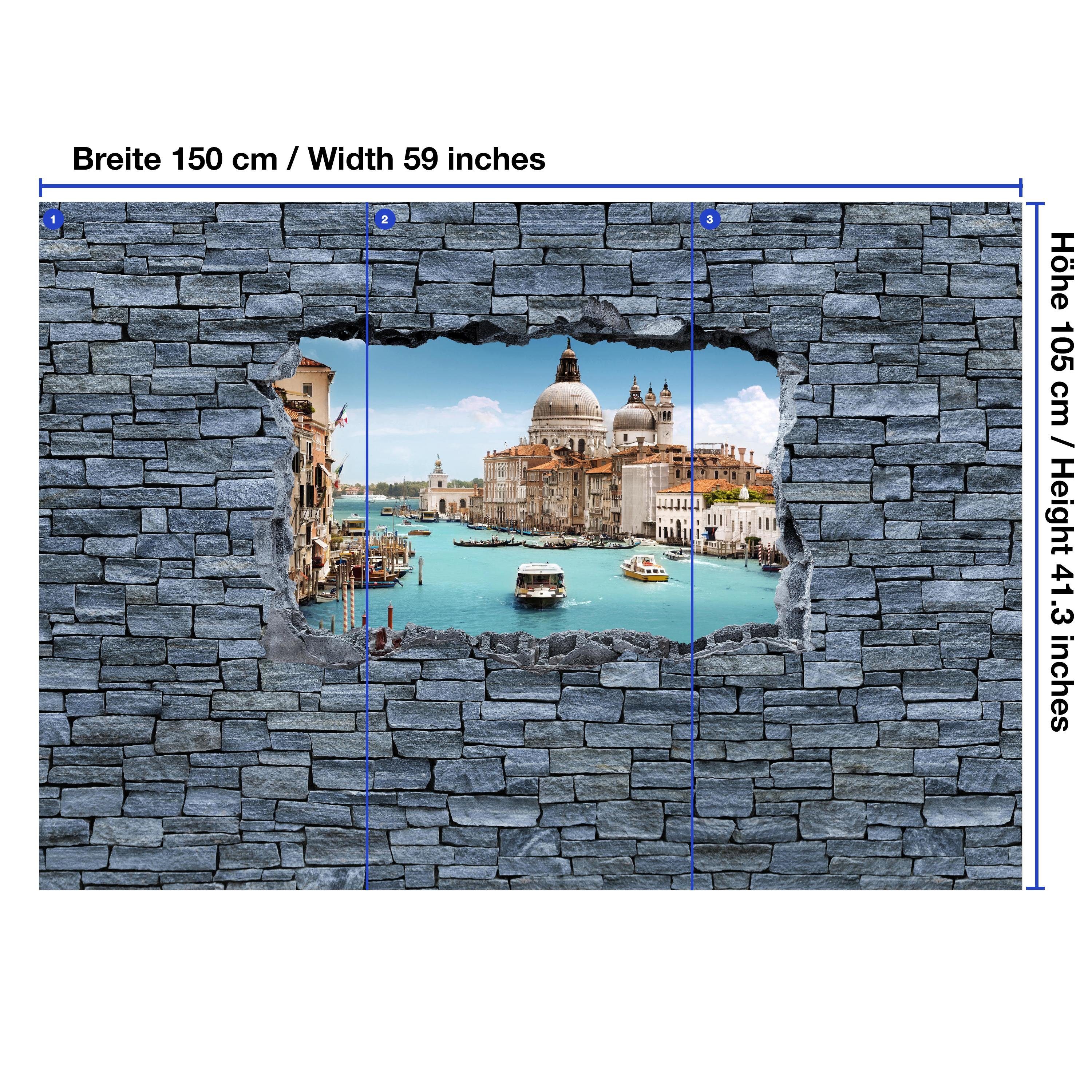 grobe Steinmauer, Motivtapete, Basilica Wandtapete, Fototapete 3D Santa Vliestapete glatt, Maria matt, - wandmotiv24