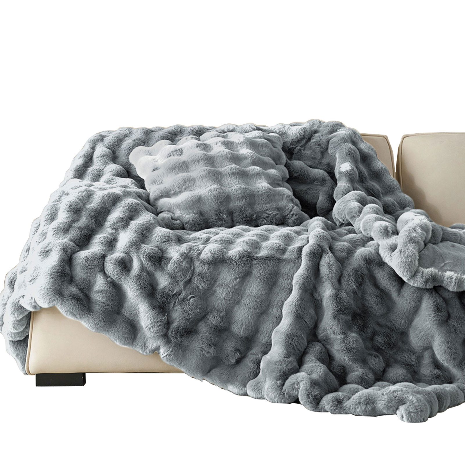 Wohndecke Kuscheldecke Kaninchen Plüsch Decke