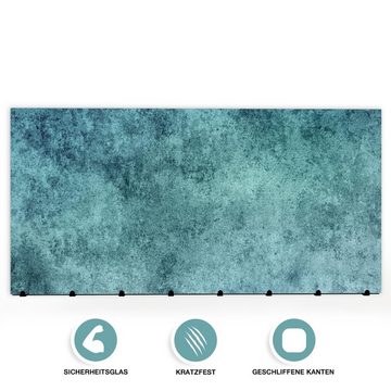 Primedeco Garderobenpaneel Magnetwand und Memoboard aus Glas Blaue Betonwand