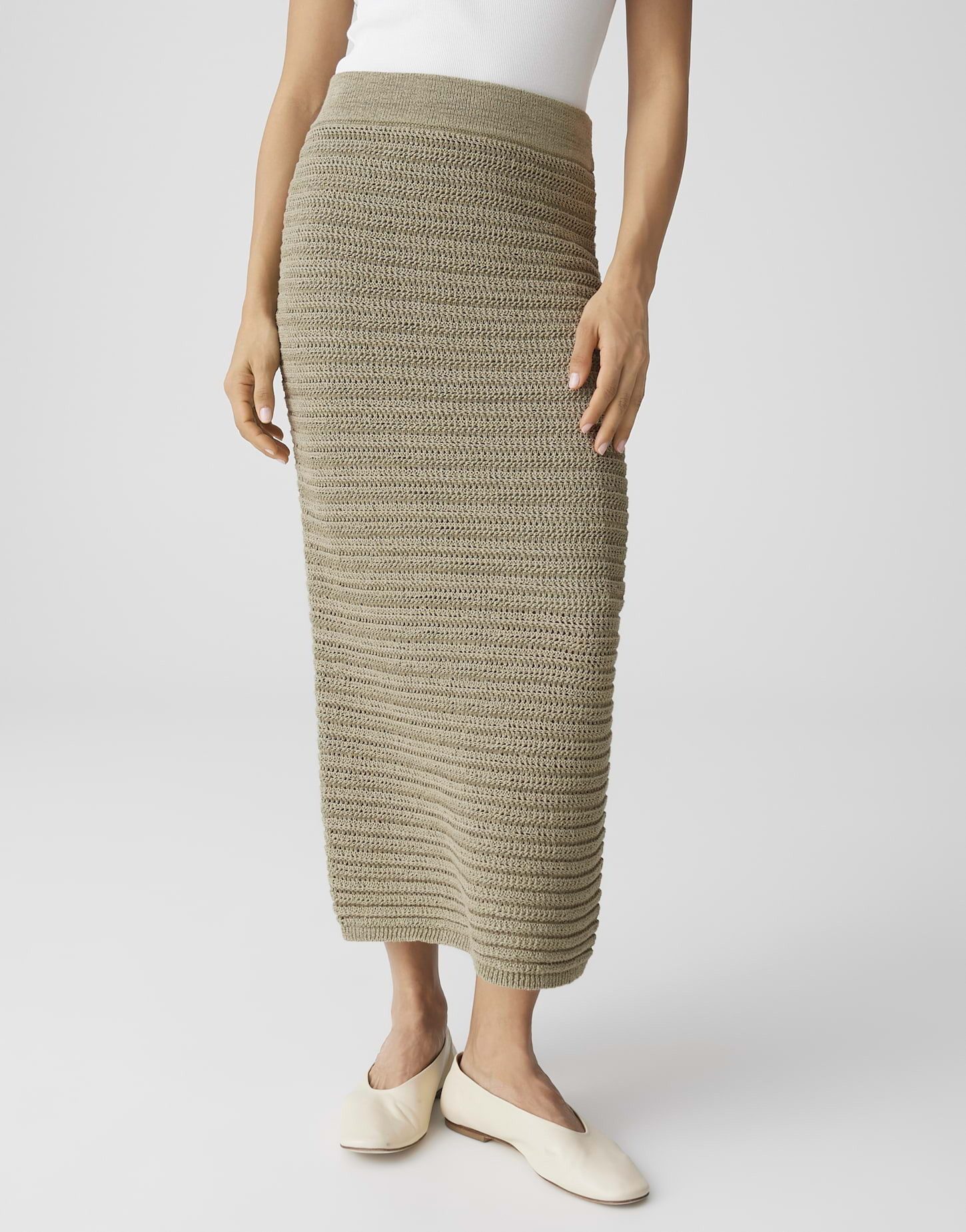 OPUS Strickrock Renisa breath aus Strick mit Crochet Optik