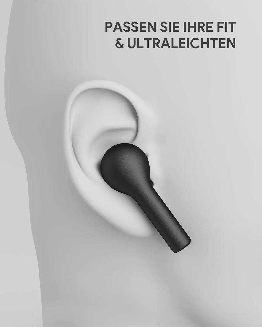 IPX6) In-Ear-Kopfhörer Stunden 25 Kopfhörer, Ladecase Diyarts HiFi-Stereo, Kabellose Spielzeit, (Touch-Steuerung,