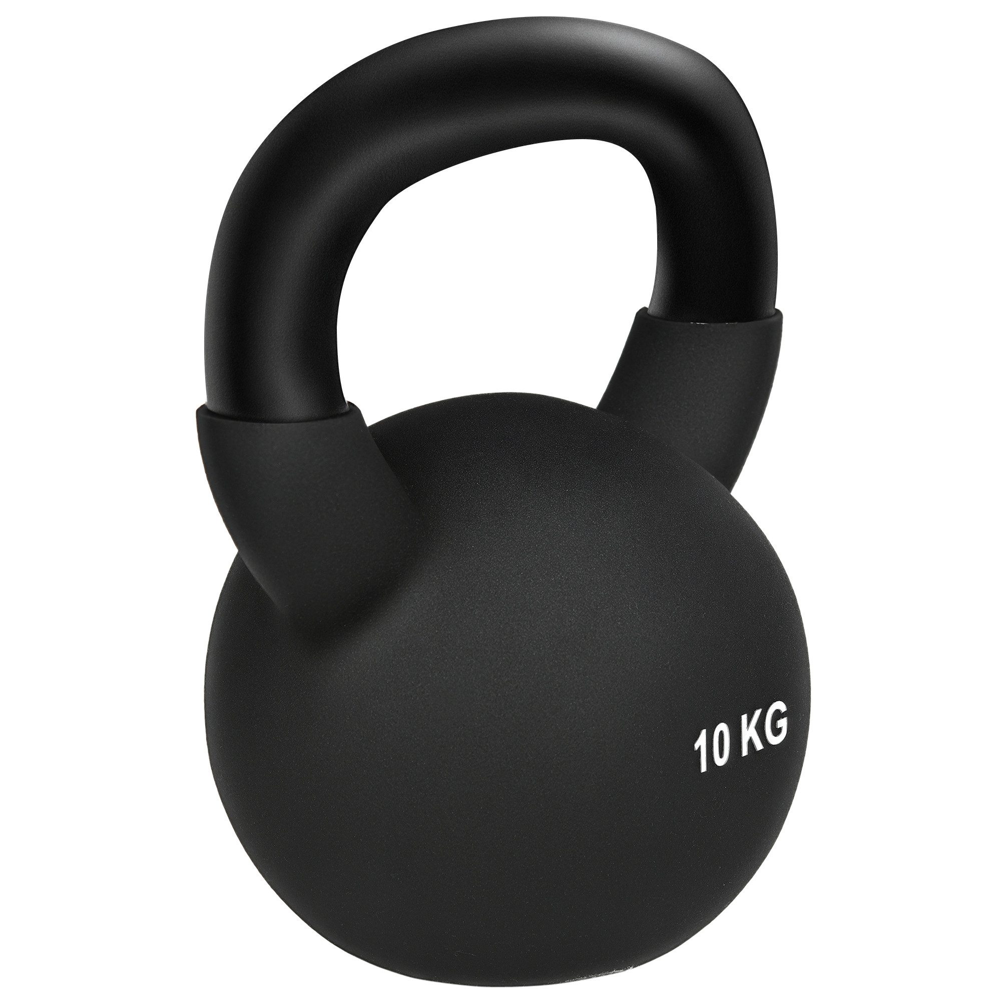HOMCOM Kettlebell Kugelhantel mit Neoprenbeschichtung, (kettelbelltset, Bodenschonende Schwunghantel), Schwarz 19 x 12 x 22 cm