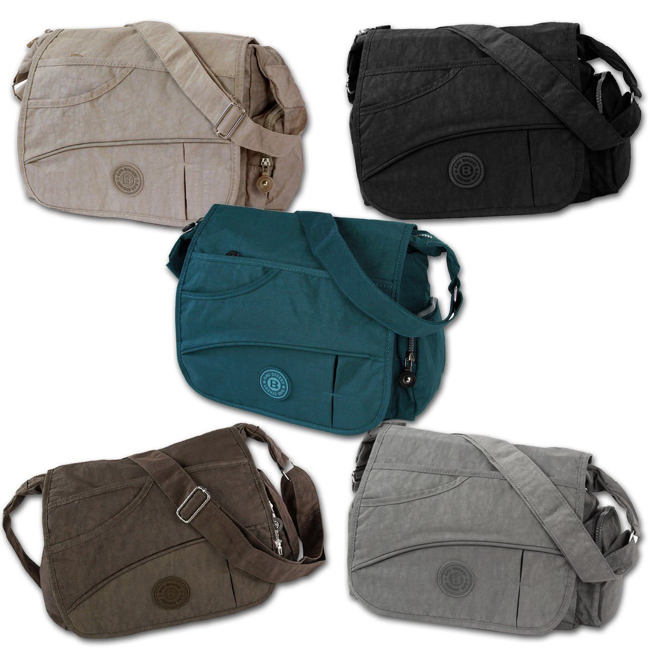 BAG STREET Umhängetasche Bag Street Damenhandtasche Umhängetasche (Umhängetasche), Jugend, Damen Umhängetasche Nylon, schwarz ca. 32cm x ca. 20cm