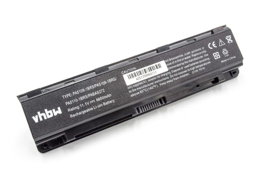 vhbw passend für Toshiba Satellite C50-AC09W1, C50-AT01W1, C50-AT03W1, Laptop-Akku 6600 mAh