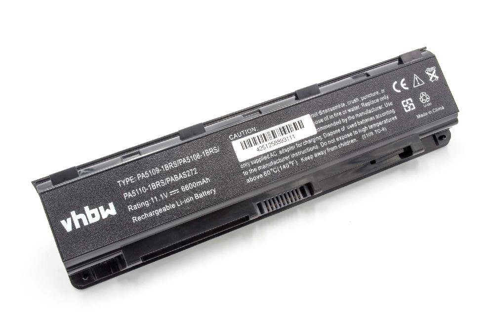 mAh 6600 Ersatz PA5110, PA5109U-1BRS, PA5109, PA5108U-1BRS, PA5108, Toshiba für Laptop-Akku vhbw