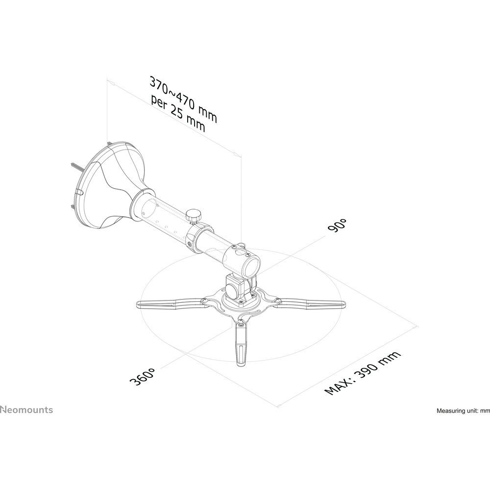 Neomounts by Newstar Beamer-Deckenhalterung Neomounts BEAMER-W050SILVER Beamer-Wandhalterung Neigbar, Drehbar Wan