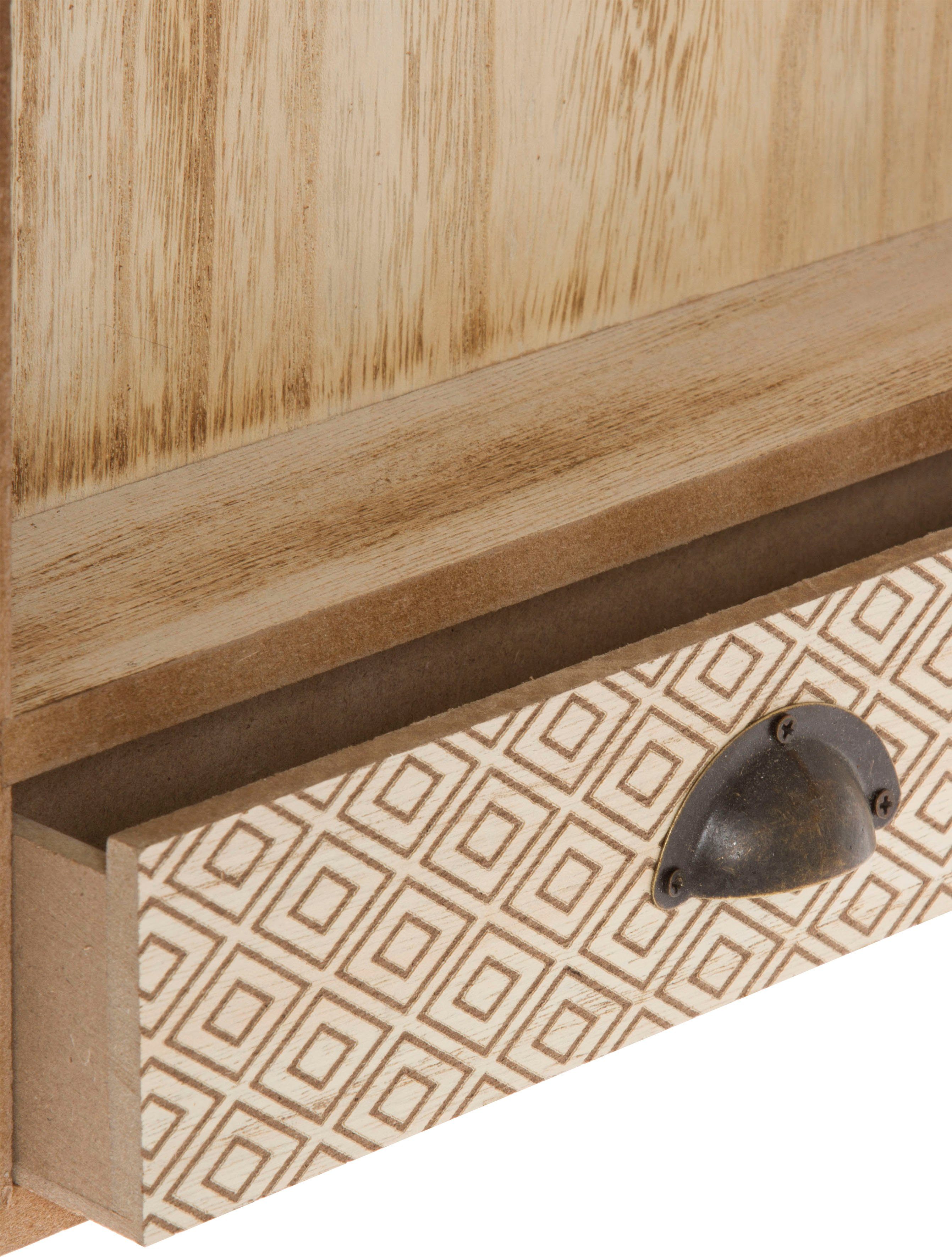 Myflair Möbel & Accessoires Schlüsselkasten Sylke, Schlüsselbrett, Haus Form, mit 3 Haken & Schublade