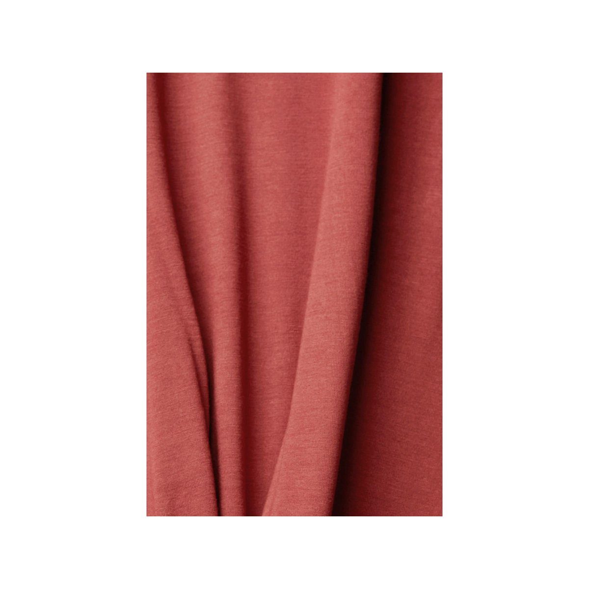 Langarmshirt terracotta passform textil (1-tlg) Esprit uni