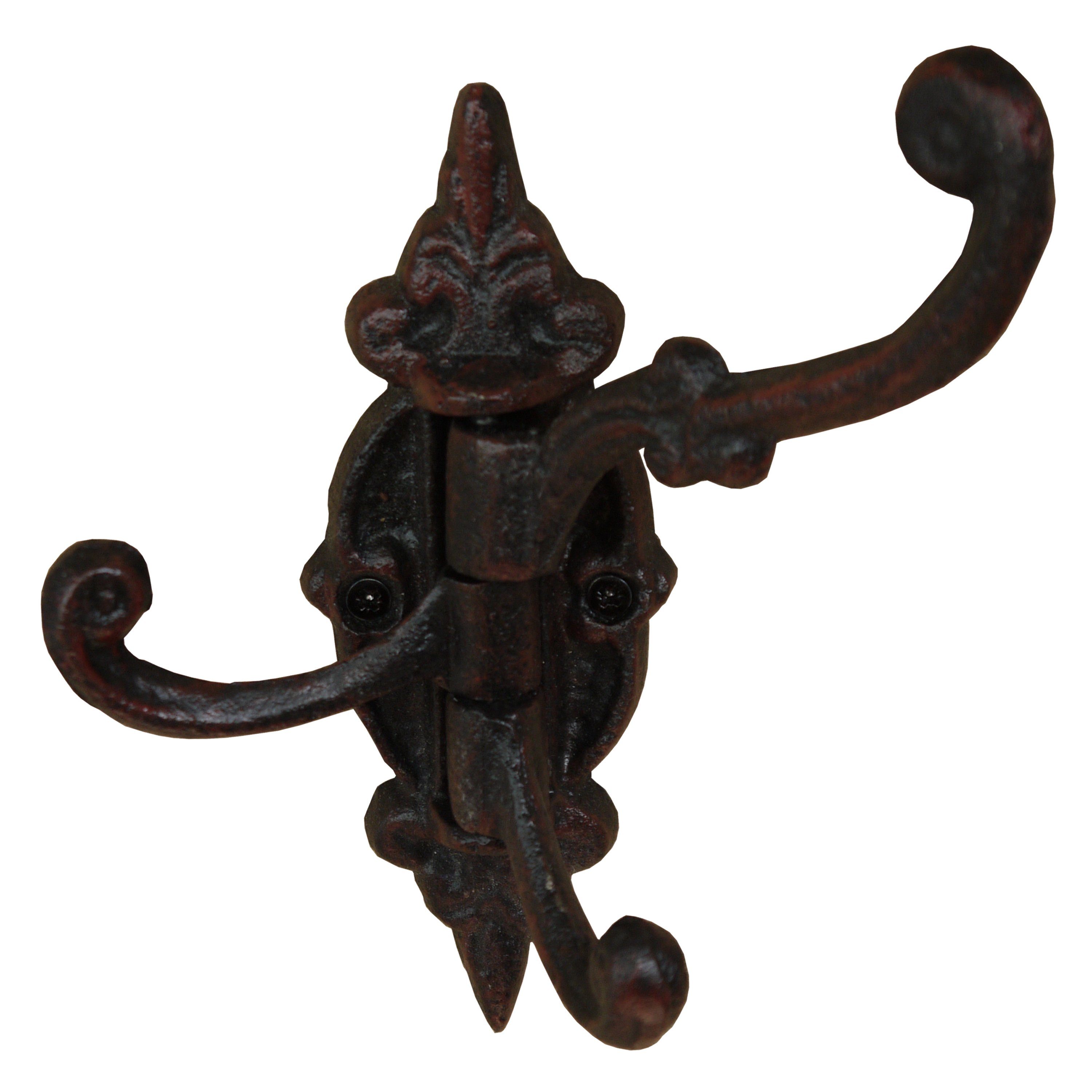 Dekowunder Wandhaken Haken Garderobe Handtuchhaken Wandhaken Guss drehbar schwarz-braun, (1 x Garderobenhaken)