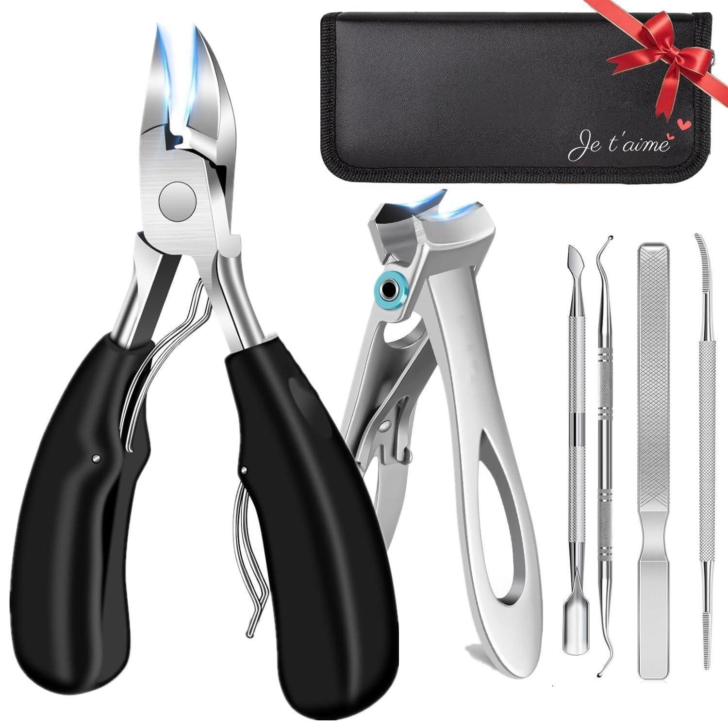 LuxusKollektion Nagelknipser-Set Herren Fußpflege Set Premium Lederetui 6-in-1