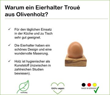 Olivenholz-erleben Eierbecher Eierbecher Troué, (1-tlg), antibakterielle Wirkung