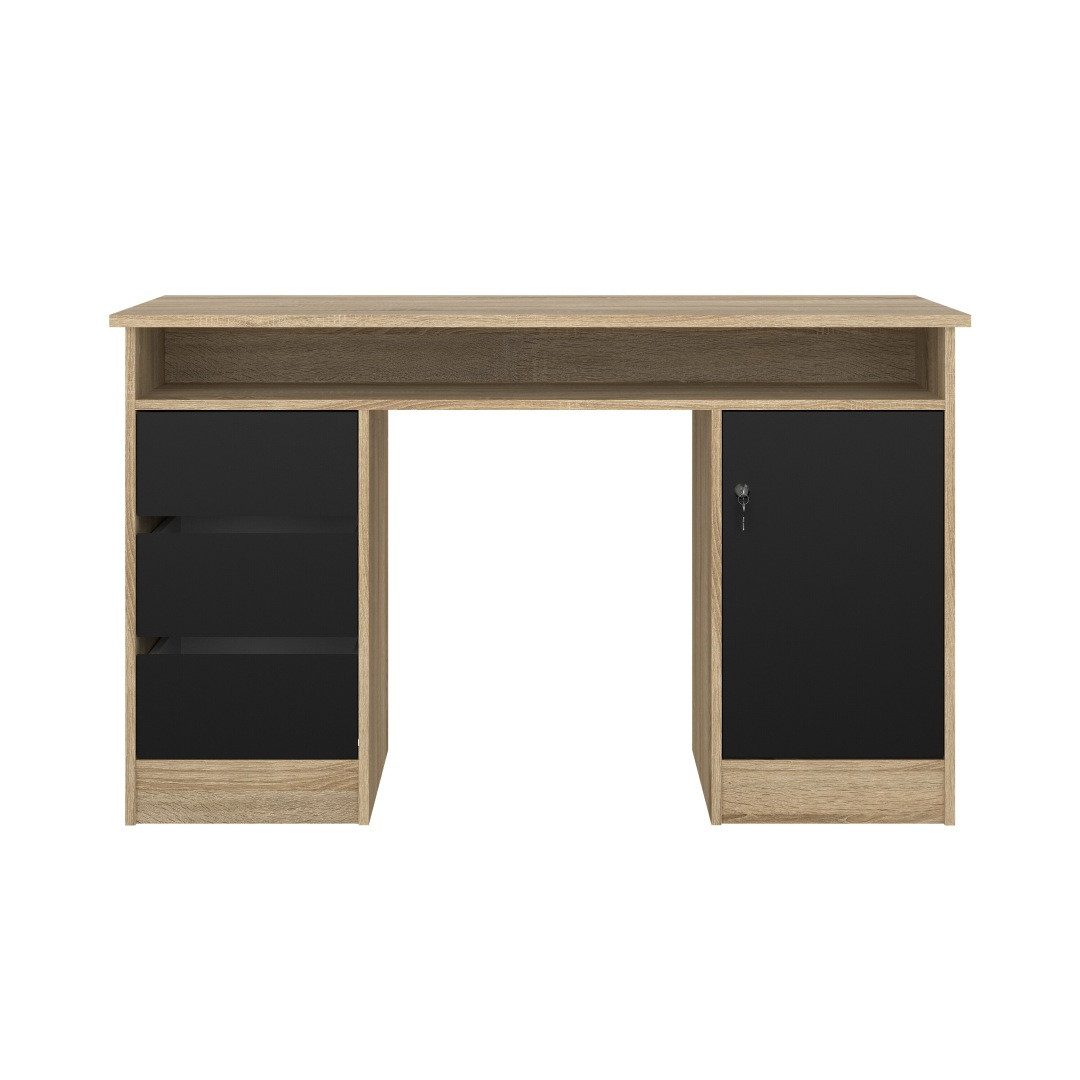 ebuy24 Schreibtisch FunctionPlus Schreibtisch mit Schloss 1 Tür 3 Schu