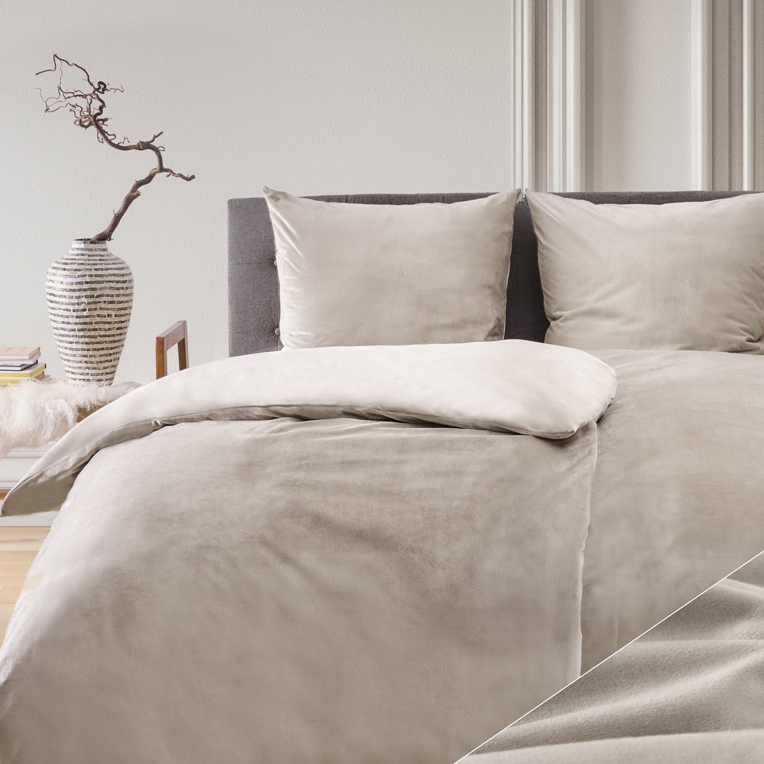 Blumtal Bettwäsche Cashmere-Touch Plüsch, warme Winterbettwäsche günstig online kaufen