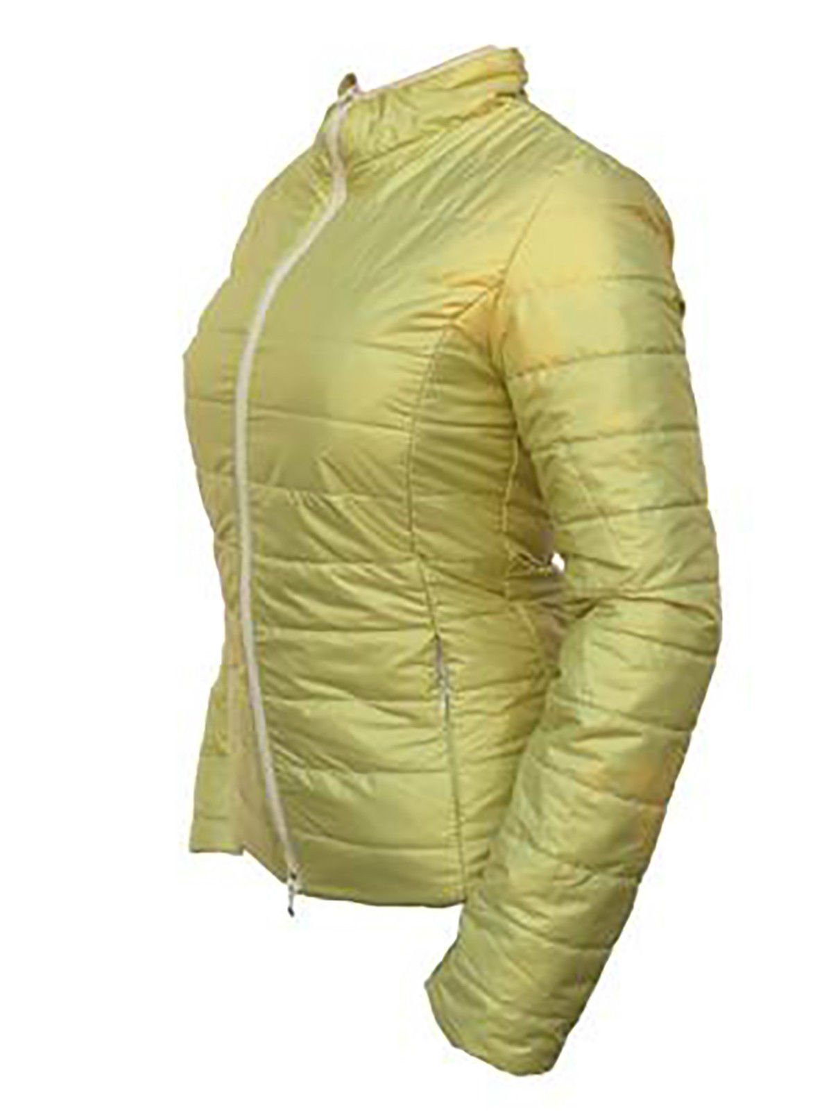 YESET Winterjacke Damen Jacke Stepp Daunen-Optik Perlenglanz leicht dünn Duo-Verschluss grün