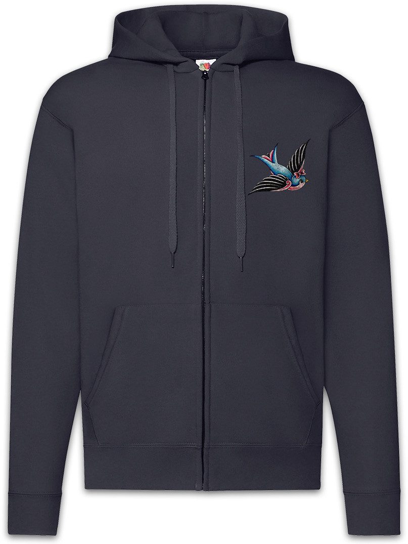 Urban Backwoods Sweatjacke Tattoo Swallow A Zipper Hoodie Schwalbe Love hate Oldschool Art Studio (1-tlg) Artist Flash Rockabella Rockabilly