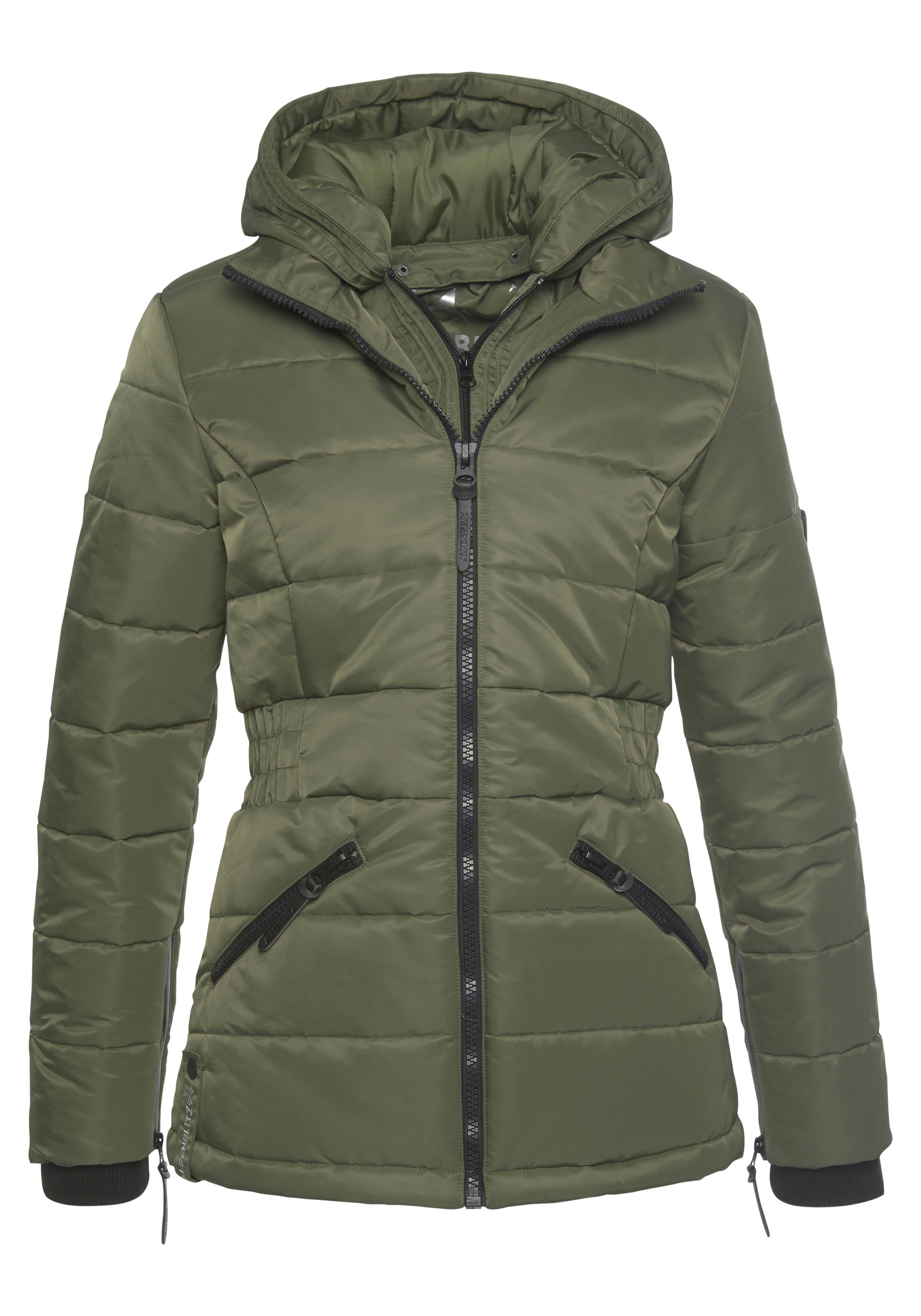 ALPENBLITZ Winterjacke »Jakarta short« zeitlose Steppjacke mit abnehmbarer Kapuze und Raffungen