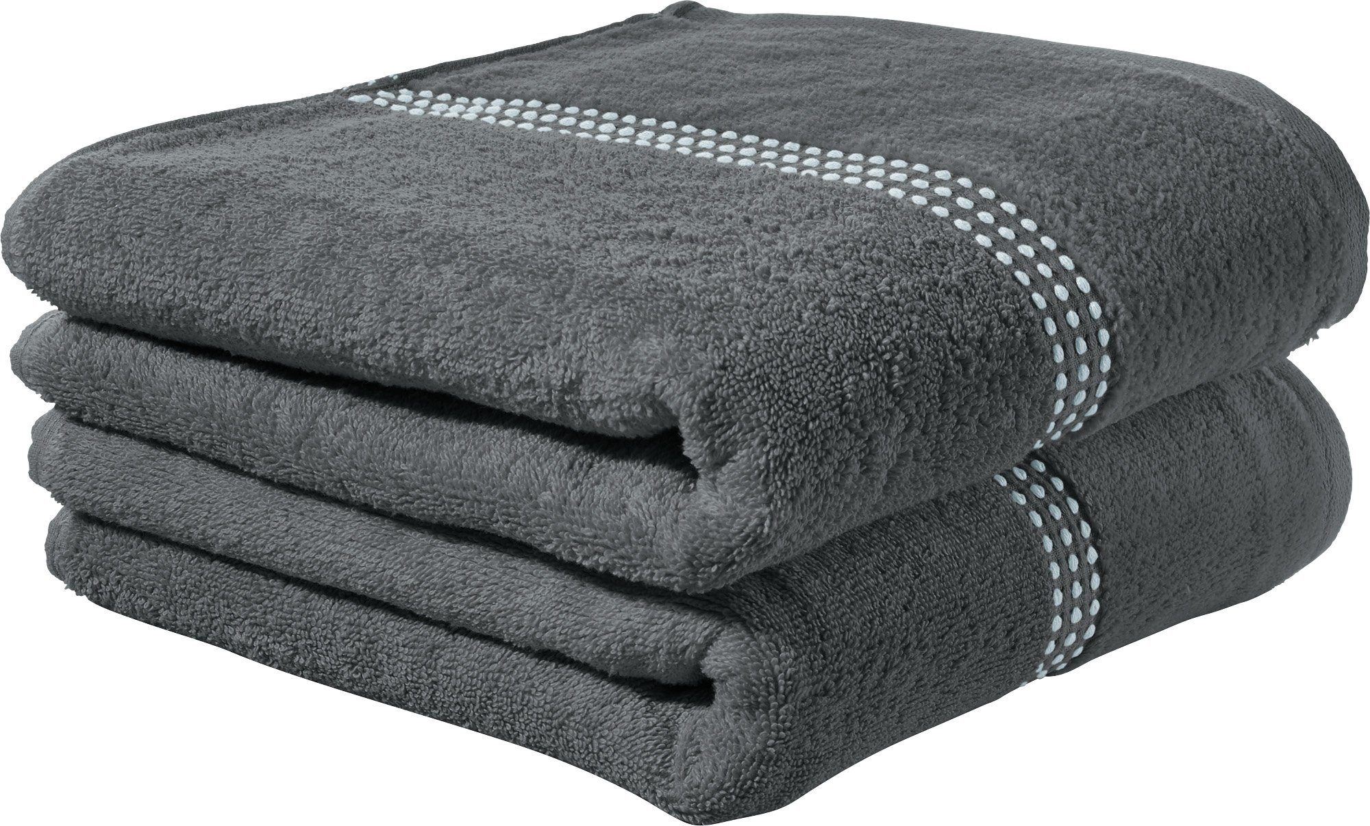 Erwin Müller Duschtuch Duschtuch "Mannheim" 2er-Pack, Velours-Frottier, Walk-Frottier Uni
