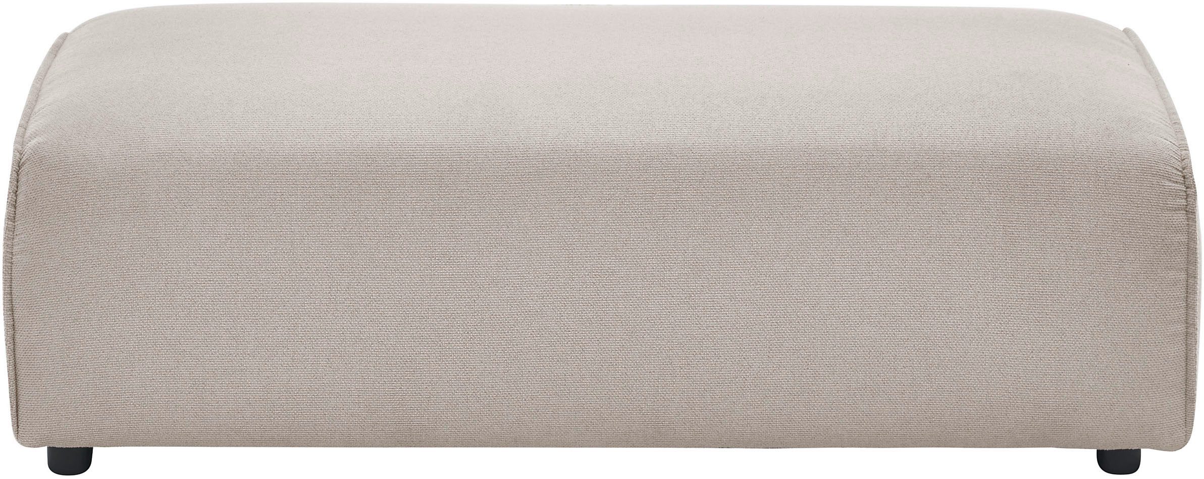 LeGer Home by Lena Gercke Hocker PIARA, Polsterhocker mit Kedernaht, Cord, Leinenoptik o. Strukturstoff, zur Serie PIARA, rechteckig, schwarze Füße, bequemer Sitzkomfort