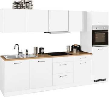 HELD MÖBEL Küchenzeile Kehl, mit E-Geräten, Breite 300 cm, inkl. Kühlschrank und Geschirrspüler