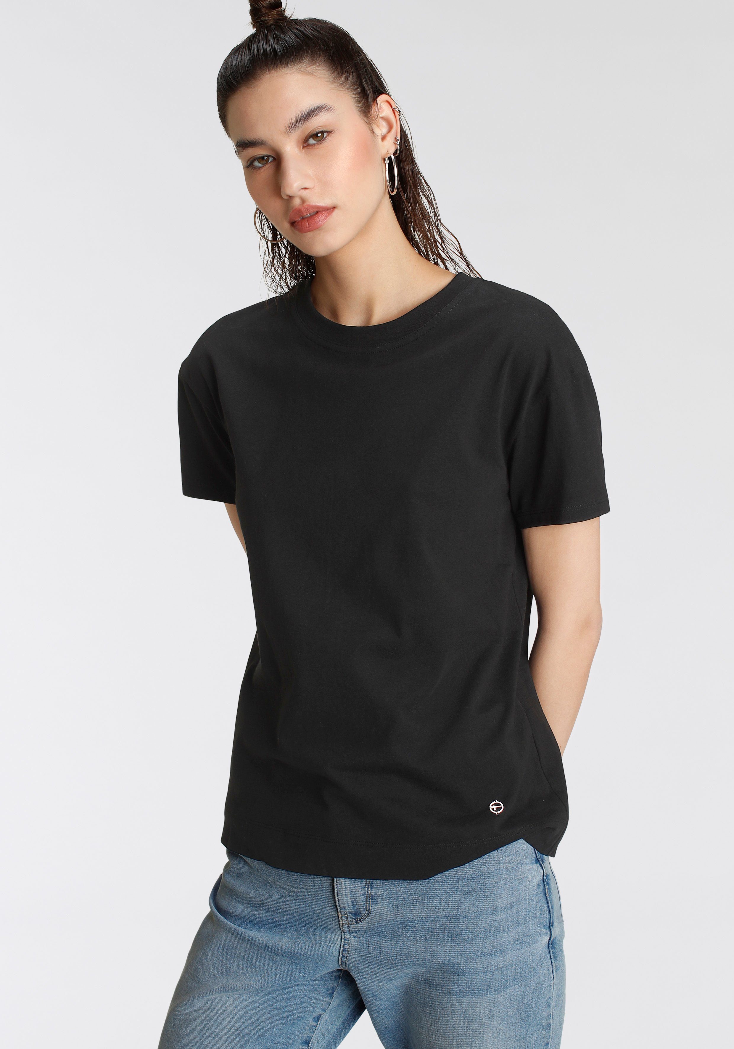 T-Shirt Oversized-Look im schwarz Tamaris