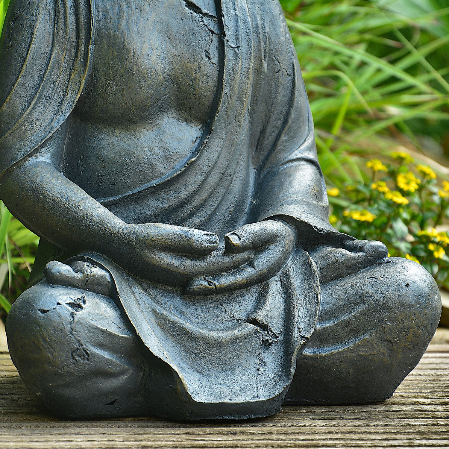 INtrenDU Gartenfigur Dhyana-Buddha Garten Buddha Figur 38cm – Bild 2 von 5