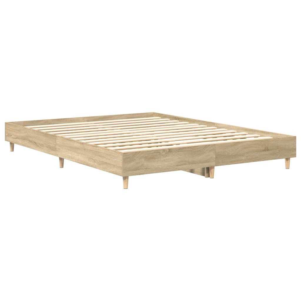 vidaXL Bettgestell 140 x 200 cm Bettgestell Sonoma-Eiche 140x200 cm aus Sperrholz für gem