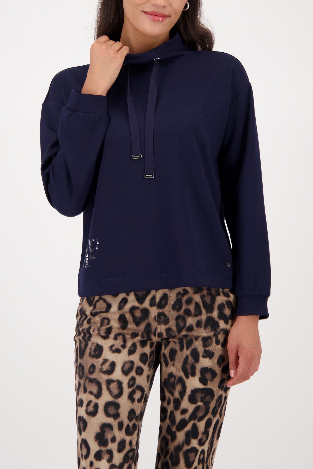 Monari Sweatshirt Sweatshirt Schmuckdetail Stehkragen mit günstig online kaufen