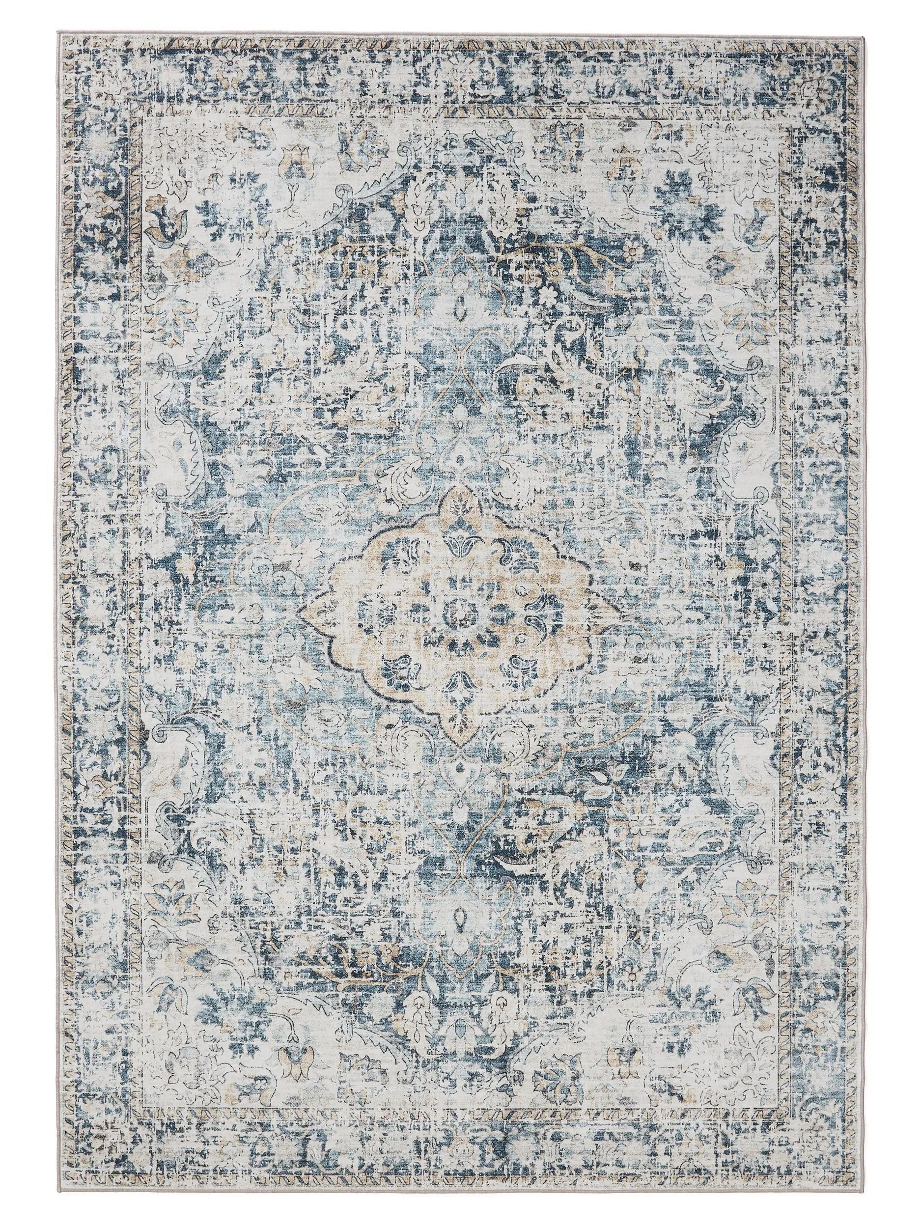 benuta Teppich George, rechteckig, Höhe: 5 mm, Vintage-Look, Kurzflor, Teppich Wohnzimmer, Schlafzimmer, Waschbar