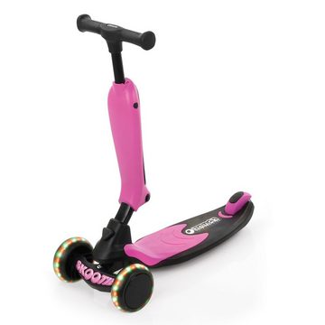 Hauck Laufrad Skootie - Neon Pink, Rutscher & Scooter für Kinder von 1-5 Jahre (LED Lichter & Fußbremse)
